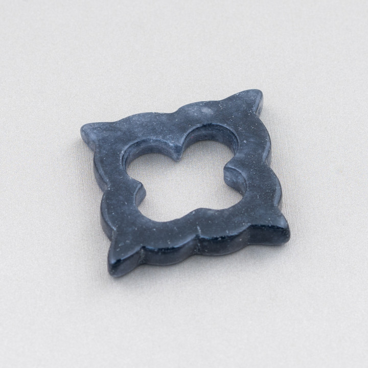 Component Colgante Cornetto 33mm Sin Agujero 2pcs Cuarzo Gris