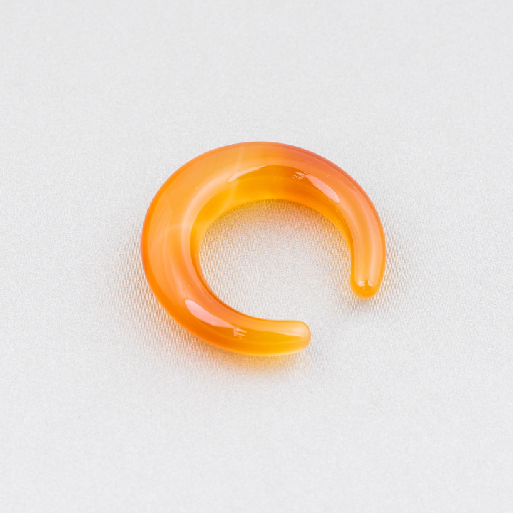 Crescent Moon Pendant Component Without Hole 25-28mm 2pcs Light Carnelian