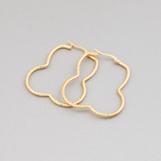 Boucles d'Oreilles Acier Fantaisie 37x42mm 5 Paires Doré