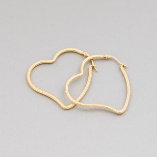 Fantasy Steel Earrings 44x45mm 5 Pairs Golden