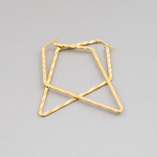 Fantasy Steel Earrings 54x80mm 4 Pairs Golden