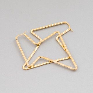 Pendientes Fantasy Acero 64x85mm 4 Pares Dorado