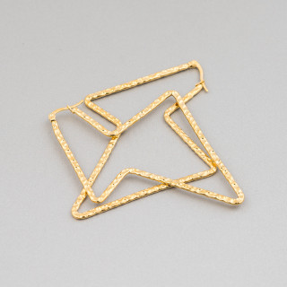 Fancy Steel Earrings 64x85mm 4 Pairs Wrought Gold