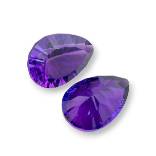 Componente Cabochon Pietra Idrotermale Ametista Goccia 10x15mm Spessore  7mm 3pz