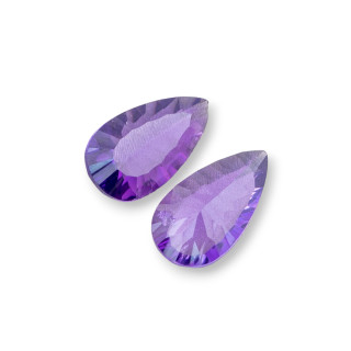 Cabochon Component Hydrothermal Stone Amethyst Drop 9x16mm Thickness 05mm 4pcs