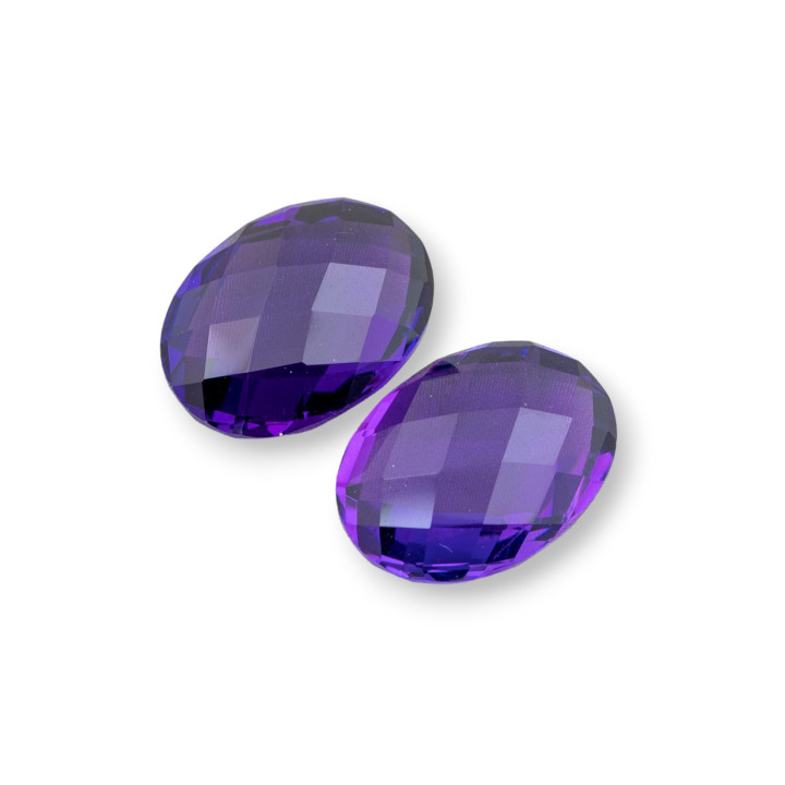 Komponente Cabochon Hydrothermalstein Oval Amethyst 12x16mm 2Stk