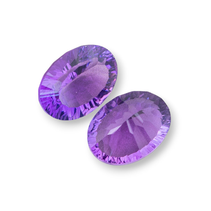 Cabochon Component Hydrothermal Stone Amethyst Oval 12x16mm Πάχος 08mm 2τμχ
