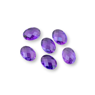 Componente Cabochon Pietra Idrotermale Ametista Ovale 8x10mm 6pz
