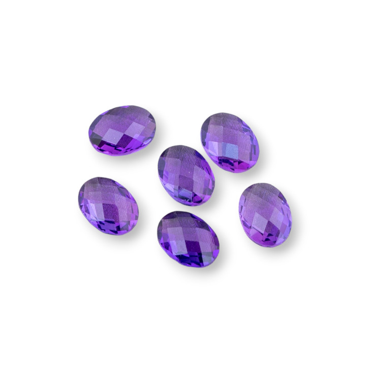 Piedra Hidrotermal Cabujón Componente Oval Amatista 8x10mm 6pcs