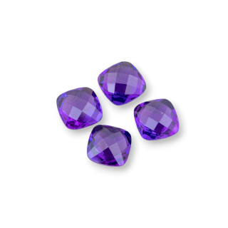 Componente Cabochon Pietra Idrotermale Ametista Quadrato  8mm 6pz