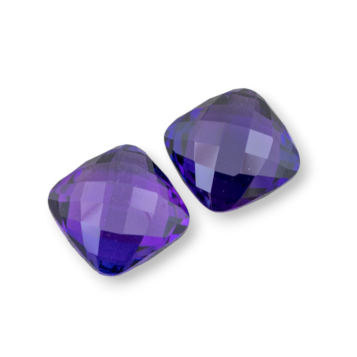 Cabochon Component Hydrothermal Stone Amethyst Square 10mm 4pcs