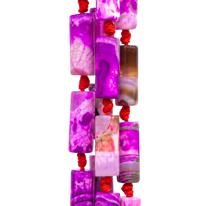 Agata Cilindro Bicolor Rayado 8x20mm Fucsia