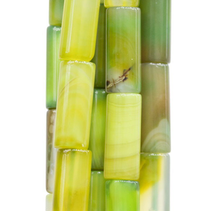 Grüner Achat gestreifter Zylinder 8x20mm Säuregrün