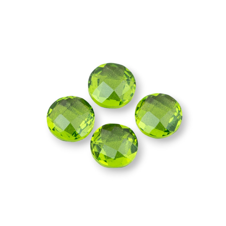 Componente Cabochon Pietra Idrotermale Peridoto Tondo 10mm 4pz