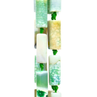 Agate Rayée Bicolore Cylindrique 8x20mm Vert Clair