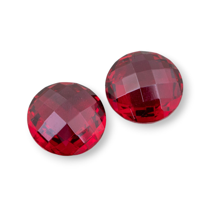 Componente Cabochon Pietra Idrotermale Ruby Tondo 10mm 4pz