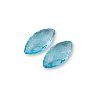 Componente Cabujón Piedra Hidrotermal Aguamarina Arroz 7x14mm 8pcs