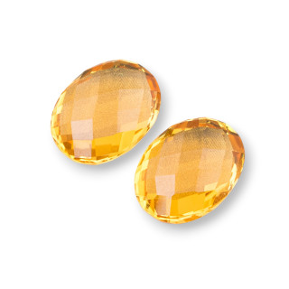 Componente Cabochon Pietra Idrotermale Topazio Ovale 12x16mm 3pz