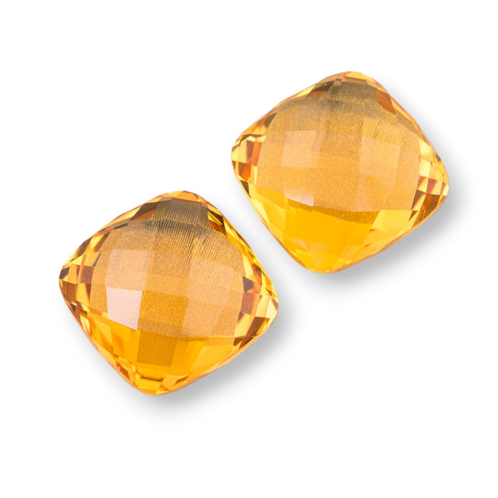 Komponente Cabochon Hydrothermalstein Quadratischer Topas 14mm 2St