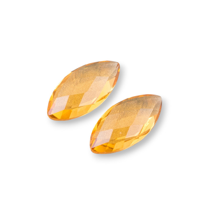 Composant Cabochon Pierre Hydrothermale Topaze Riz 7x14mm 8pcs