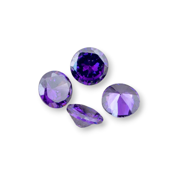Composant Cabochon Zircons Taille Brillant 8x4mm 6pcs Violet