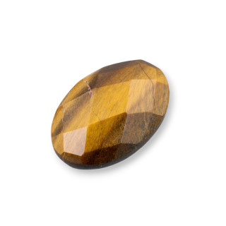 Große ovale facettierte Cabochon-Komponente 20 x 30 mm 1 Stück Tigerauge