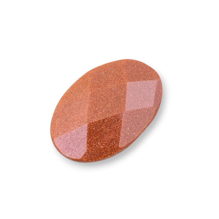 Große ovale facettierte Cabochon-Komponente 20 x 30 mm 1 Stück Sonnenstein