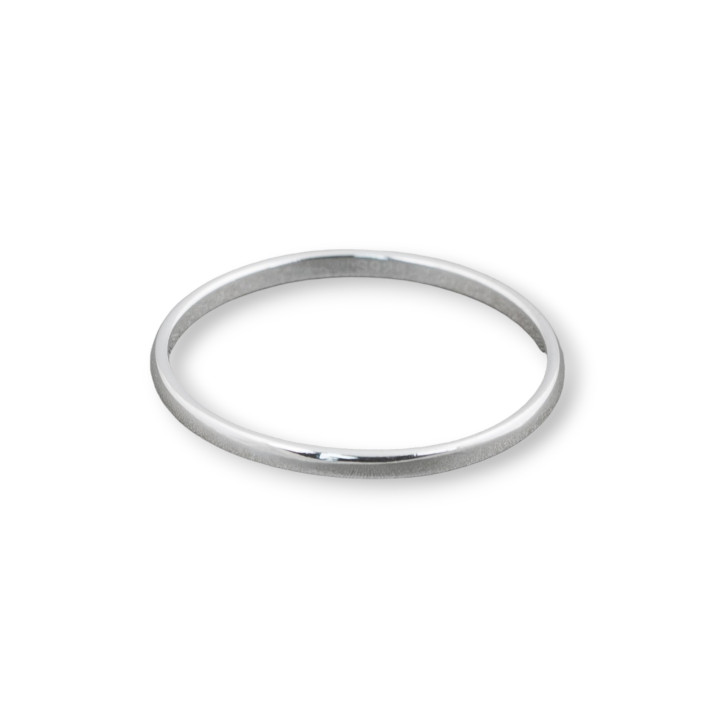 Anillo de plata 925 Ancho de banda liso 1,5 mm Rodio 8 piezas