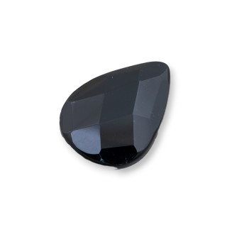 Cabochon Component Large Faceted Drop 20x30mm 1pc Onyx