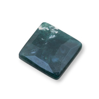Grand Cabochon Carré Facette Composant 25mm 1pc Agate Mousse