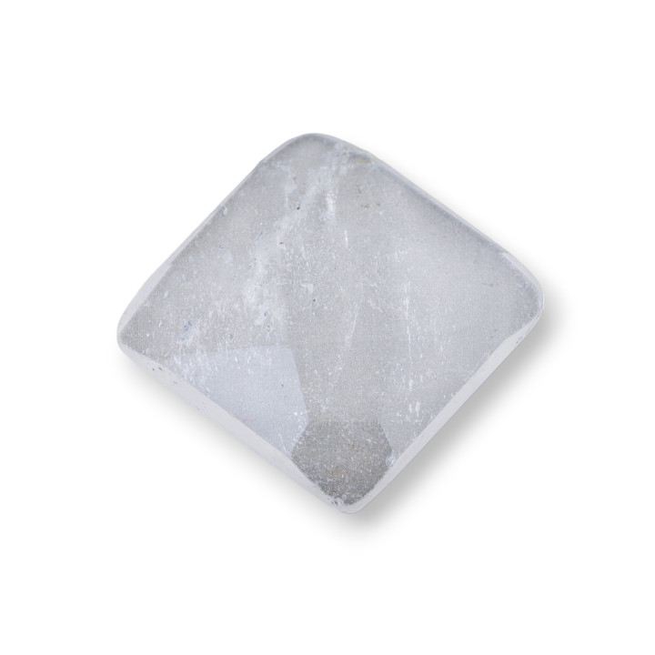 Large Square Faceted Cabochon Component 25mm 1pc Rock Crystal
