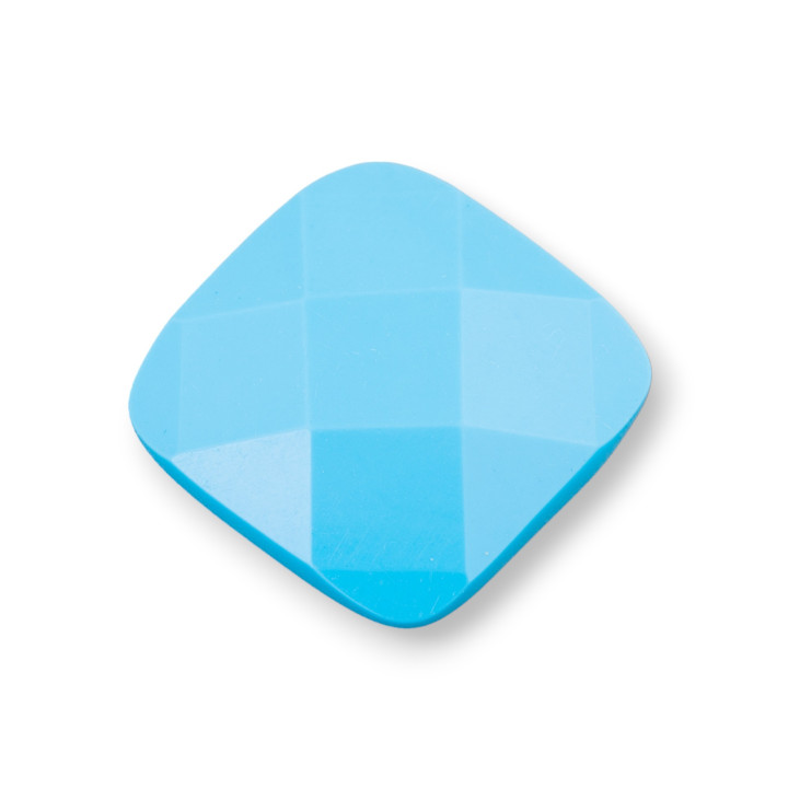 Large Square Faceted Cabochon Component 25mm 1pc Turquoise Paste