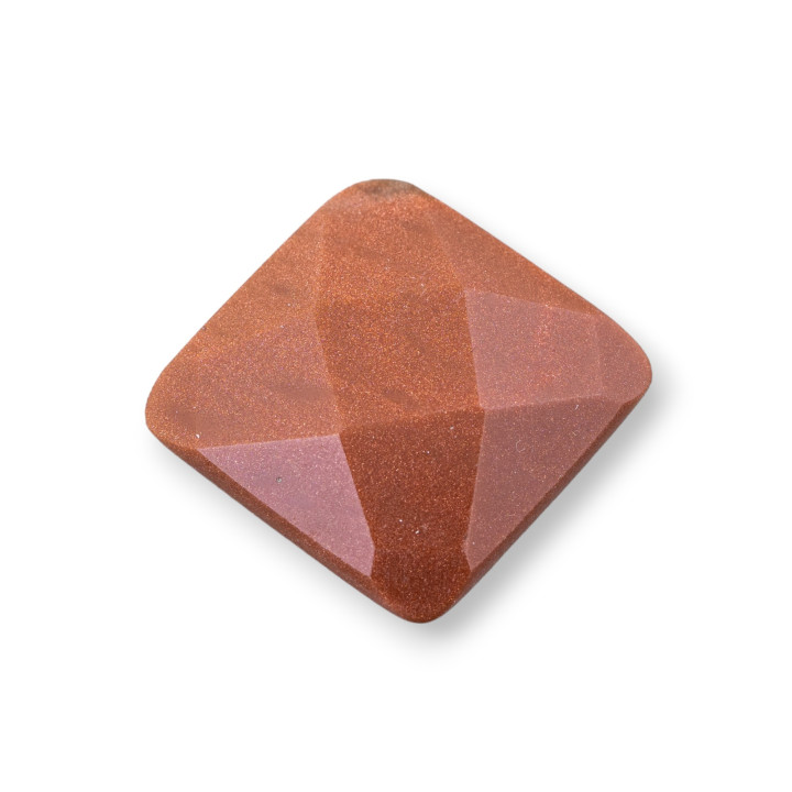 Cabochon Component Large Square Faceted 25mm 1pc Synthetic Sun Stone