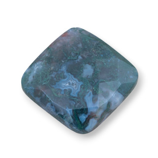 Large Square Faceted Cabochon Component 30mm 1pc Moss Agate
