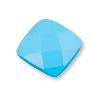 Composant Cabochon Grand Carré Facette 30mm 1pc Pâte Turquoise