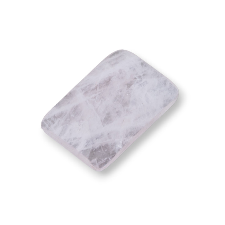Componente Cabochon Grande Rettangolo Sfaccettato 20x30mm 1pz Quarzo Rosa