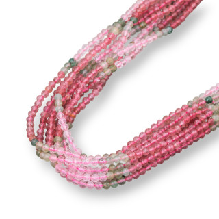 Strawberry Quartz Color Gradient Faceted Diamond Cut 4,5mm