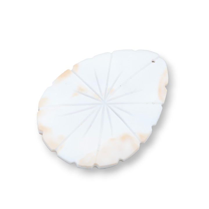 Χειροποίητο χαραγμένο Cameo Made in Italy από Sardonic Shell Drop with a Hole 30-35x40-45mm 2τμχ