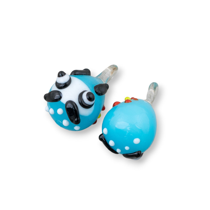 Pendentifs fantaisie en verre soufflé 4pcs 14x25mm