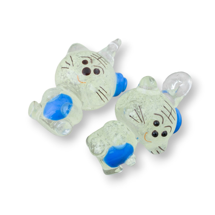 4pcs Panda 18x32mm Fantasía Colgantes de Vidrio Soplado