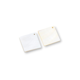 Weiß Perlmutt Anhänger Komponente MOD28 27mm 4St