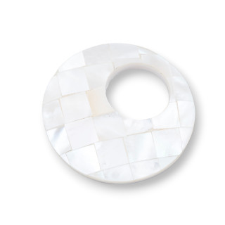 Componente Pendente Di Madreperla Bianco MOD62 37mm 1pz