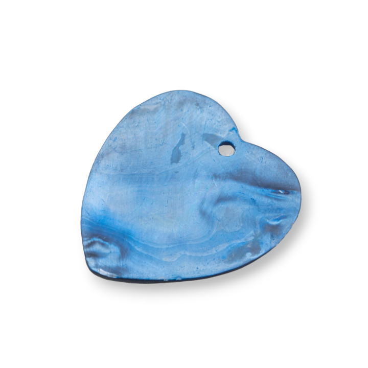 Pendentif Nacre Bleu Composant MOD72 32x34mm 4pcs