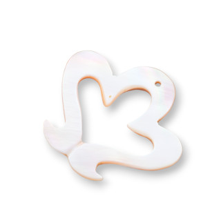 Cappuccino MOD37 Pendentif Nacre Composant 40x36mm 2pcs