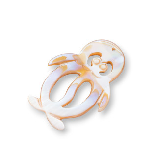 Componente Pendente Di Madreperla Cappuccino MOD38 22x40mm 2pz