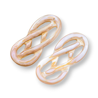 Cappuccino MOD39 16x38mm Perlmutt Anhänger Komponente 2St