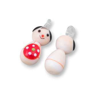 Fantasy Blown Glass Pendants 4pcs 12x33mm MOD1