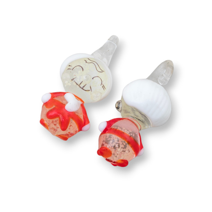 Fantasy Blown Glass Pendants 4pcs 14x33mm MOD4