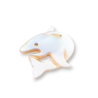 Cappuccino Mother of Pearl Pendant Component MOD47 30mm 2pcs