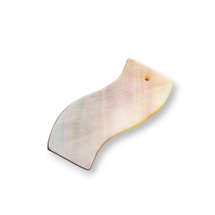 Mother of Pearl Pendant Component Cappuccino MOD48 20x35mm 2pcs